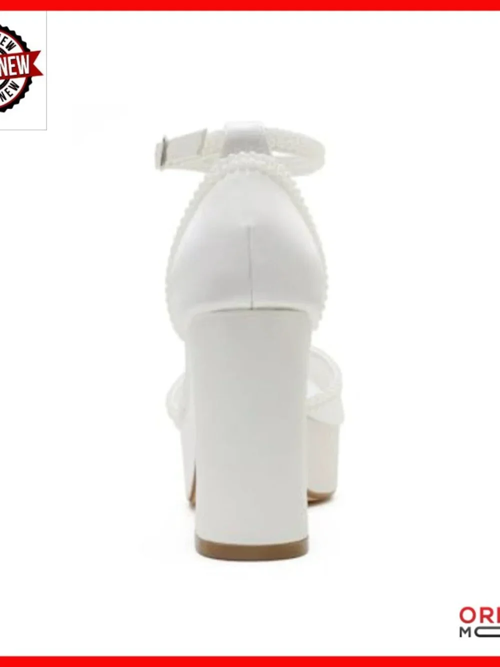 Platform Heel Wedding Sandals Open Toe Bridal Shoes Pearl Bead Details